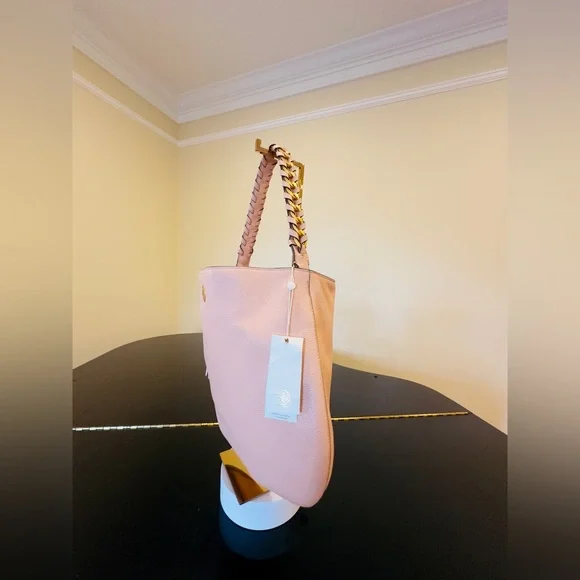 NWT Luxury Authentic Minimalist RARE Tory Burch Brooke Pebbled Leather Hobo Bag - Picture 8 of 17